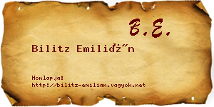 Bilitz Emilián névjegykártya